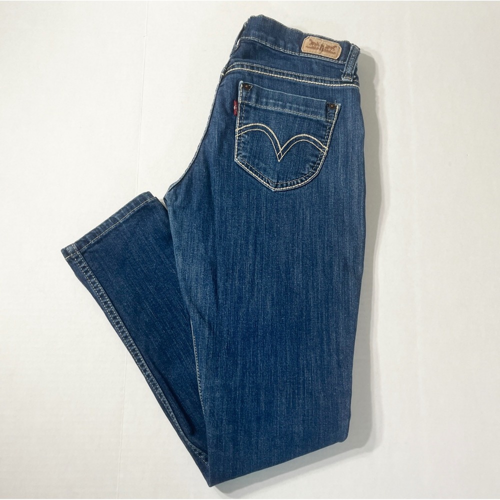 Levis 524 Jeans Women's 7 Blue Too Superlow Skinny Fit Stretch Y2K Dark Wash